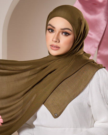 LAYRA COTTON SHAWL (ARMY GREEN)