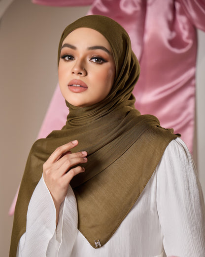 LAYRA COTTON SHAWL (ARMY GREEN)