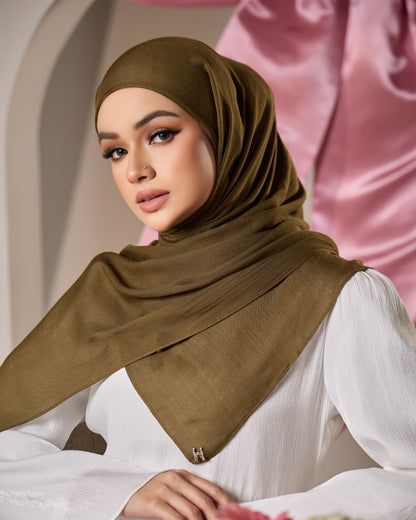 LAYRA COTTON SHAWL (ARMY GREEN)