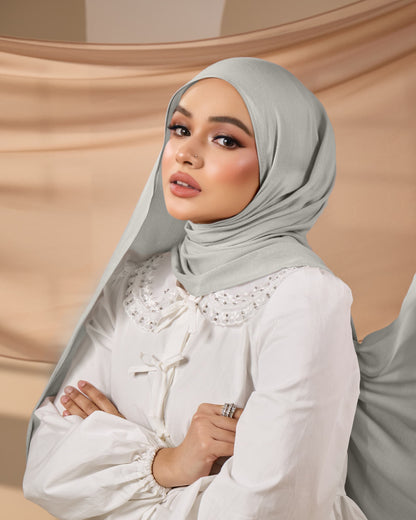 LAYRA COTTON SHAWL (LIGHT GREY)