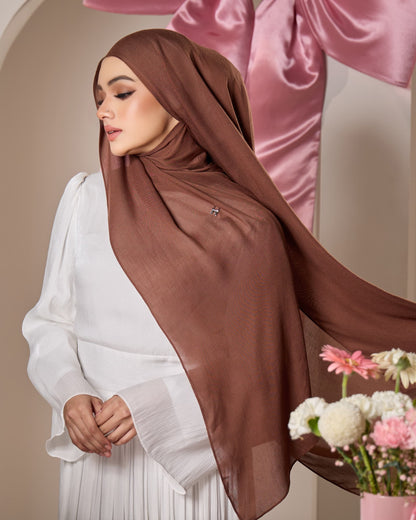 LAYRA COTTON SHAWL (CHOCOLATE)