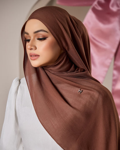 LAYRA COTTON SHAWL (CHOCOLATE)