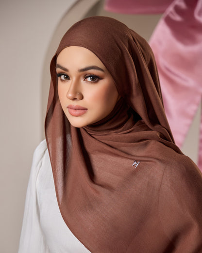 LAYRA COTTON SHAWL (CHOCOLATE)