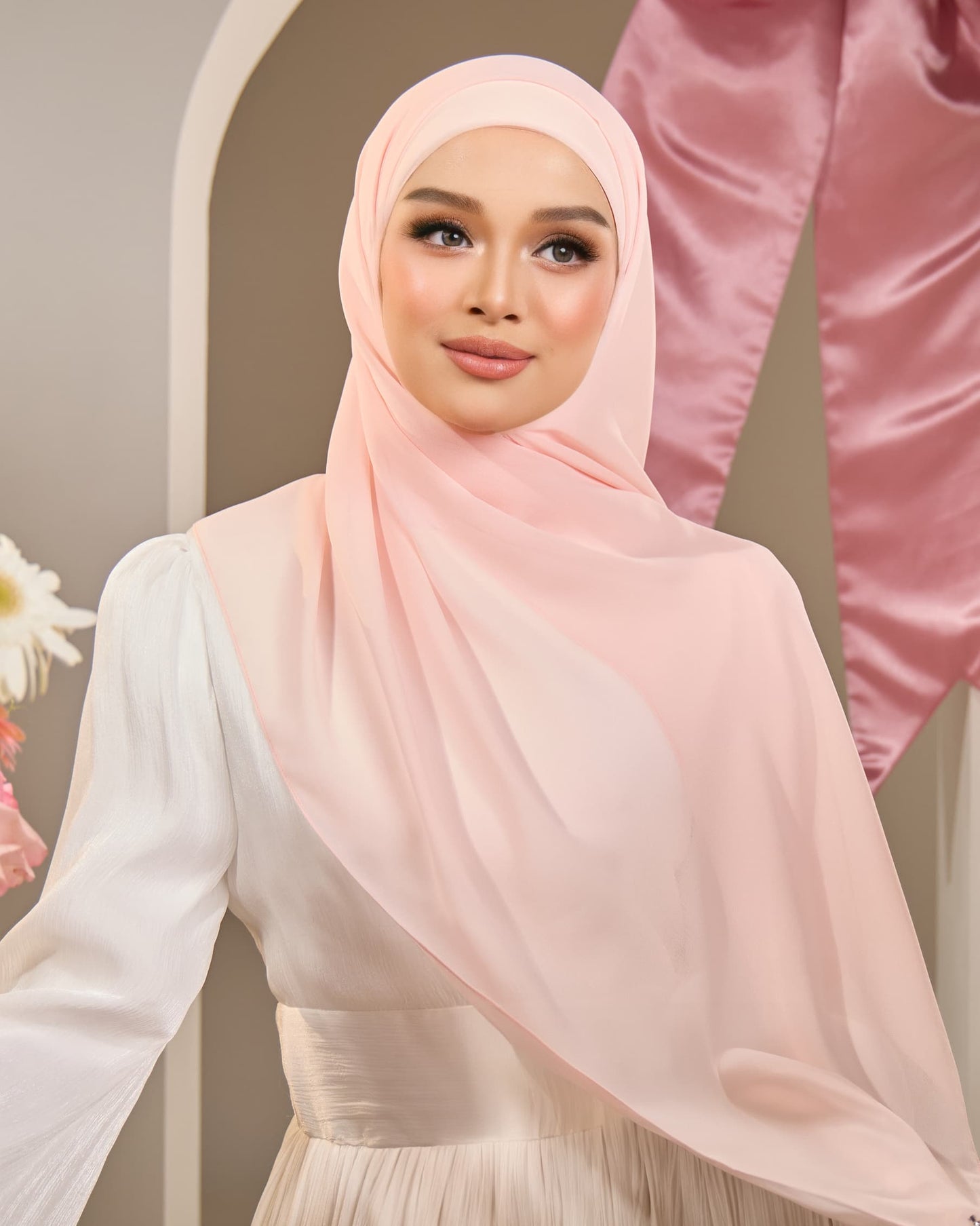 HANA CHIFFON SHAWL (CANDY PINK)