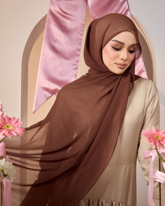 HANA CHIFFON SHAWL (CHOCOLATE)