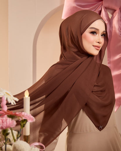 HANA CHIFFON SHAWL (CHOCOLATE)