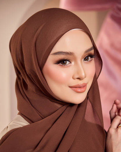 HANA CHIFFON SHAWL (CHOCOLATE)