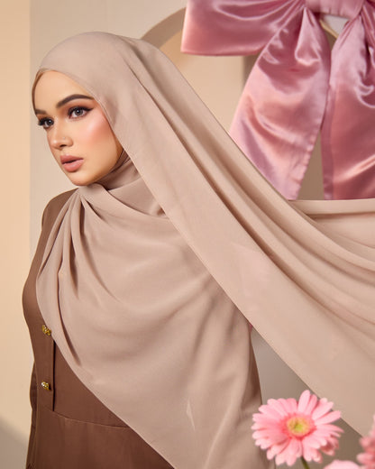 HANA CHIFFON SILK SHAWL (CLAY)