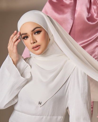 HANA CHIFFON SILK SHAWL (OFF WHITE)