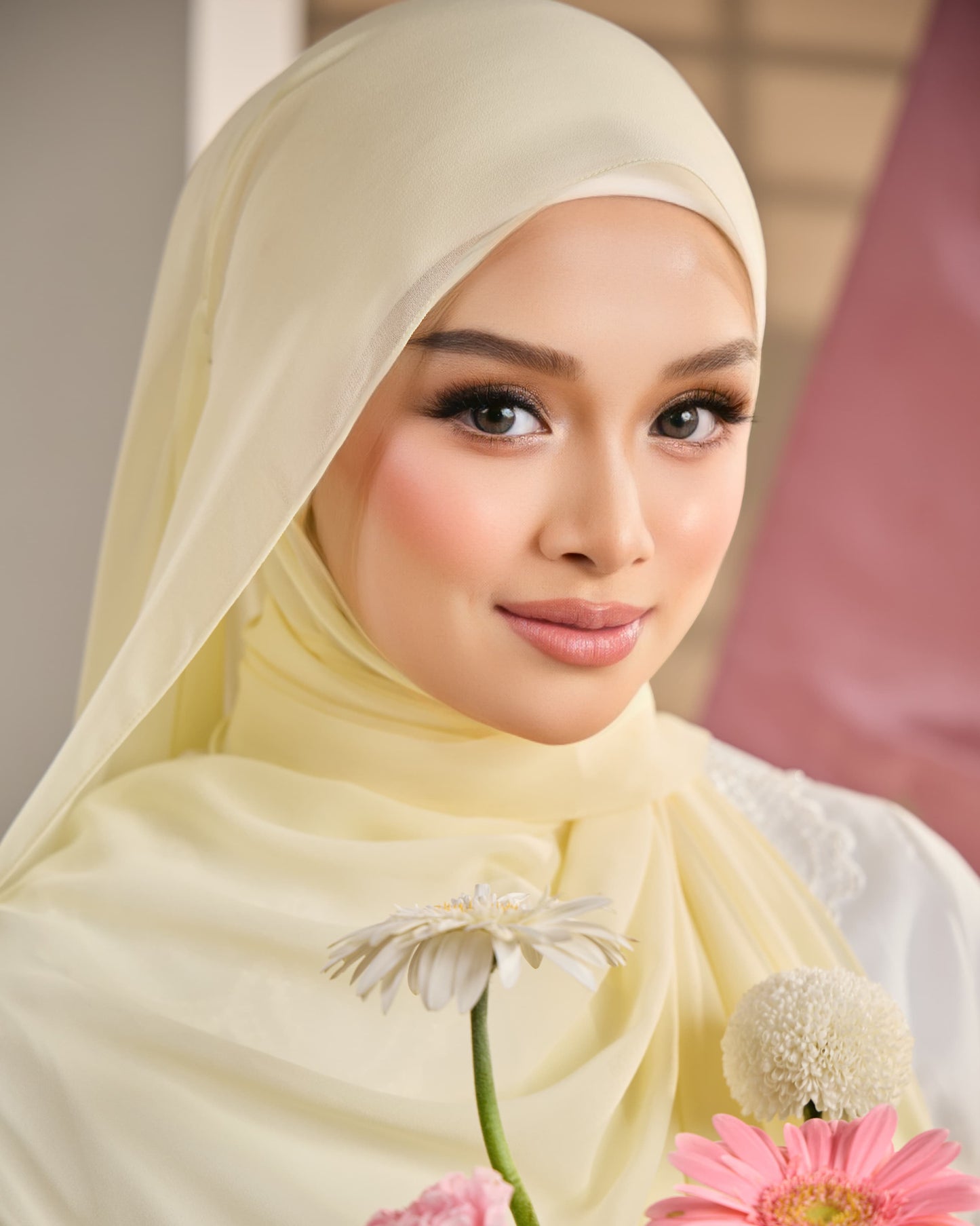 HANA CHIFFON SILK SHAWL (SOFT YELLOW)