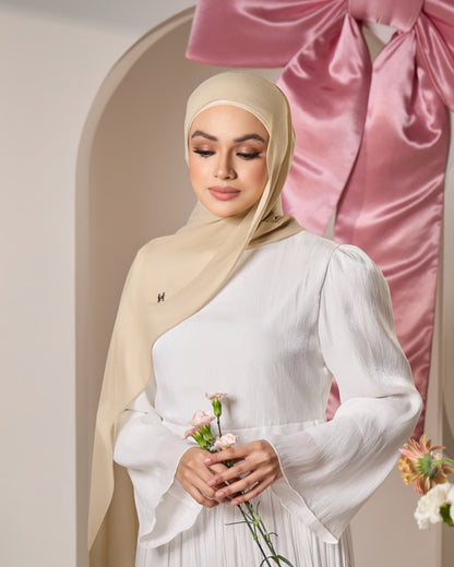 HANA CHIFFON SILK SHAWL (SAND)