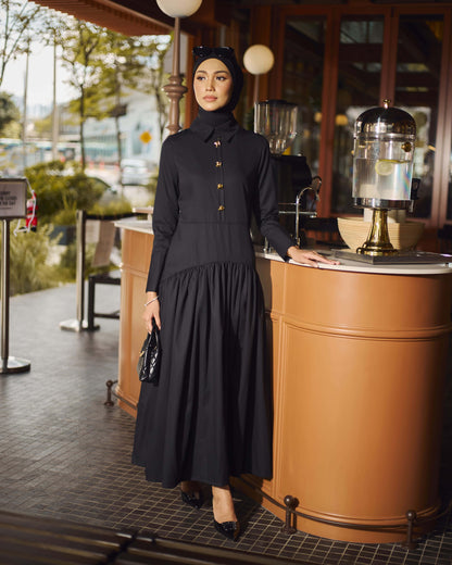 TUNIC TIERED DRESS (BLACK)