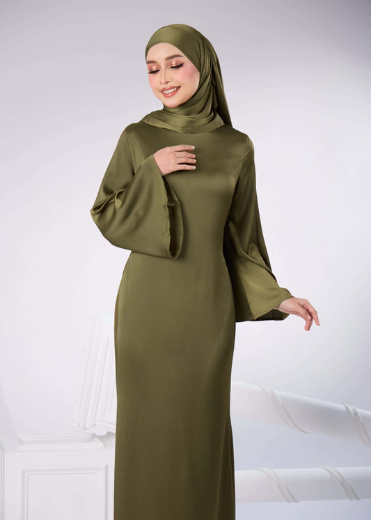 ELAINE LONG DRESS (ARMY GREEN)