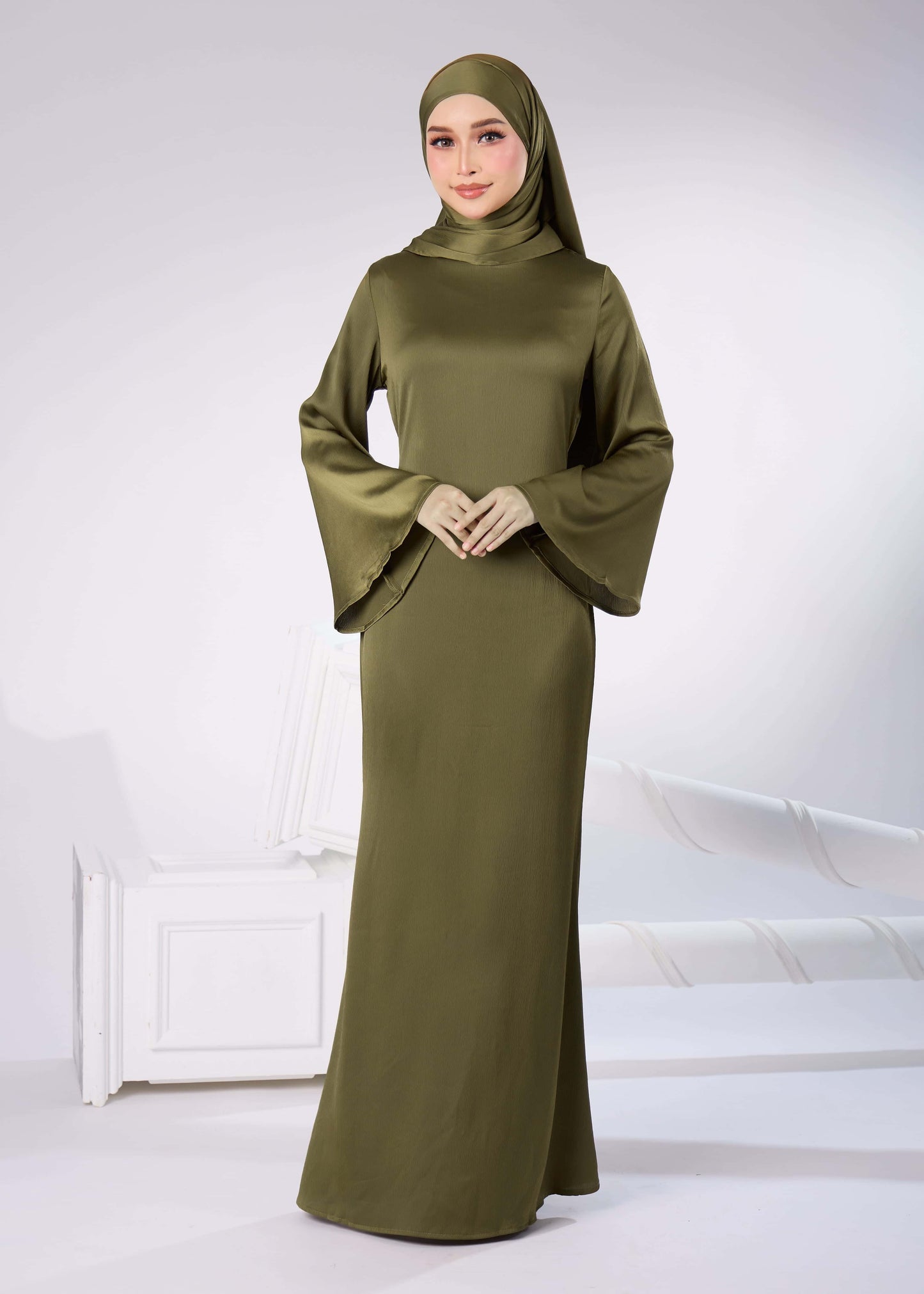 ELAINE LONG DRESS (ARMY GREEN)