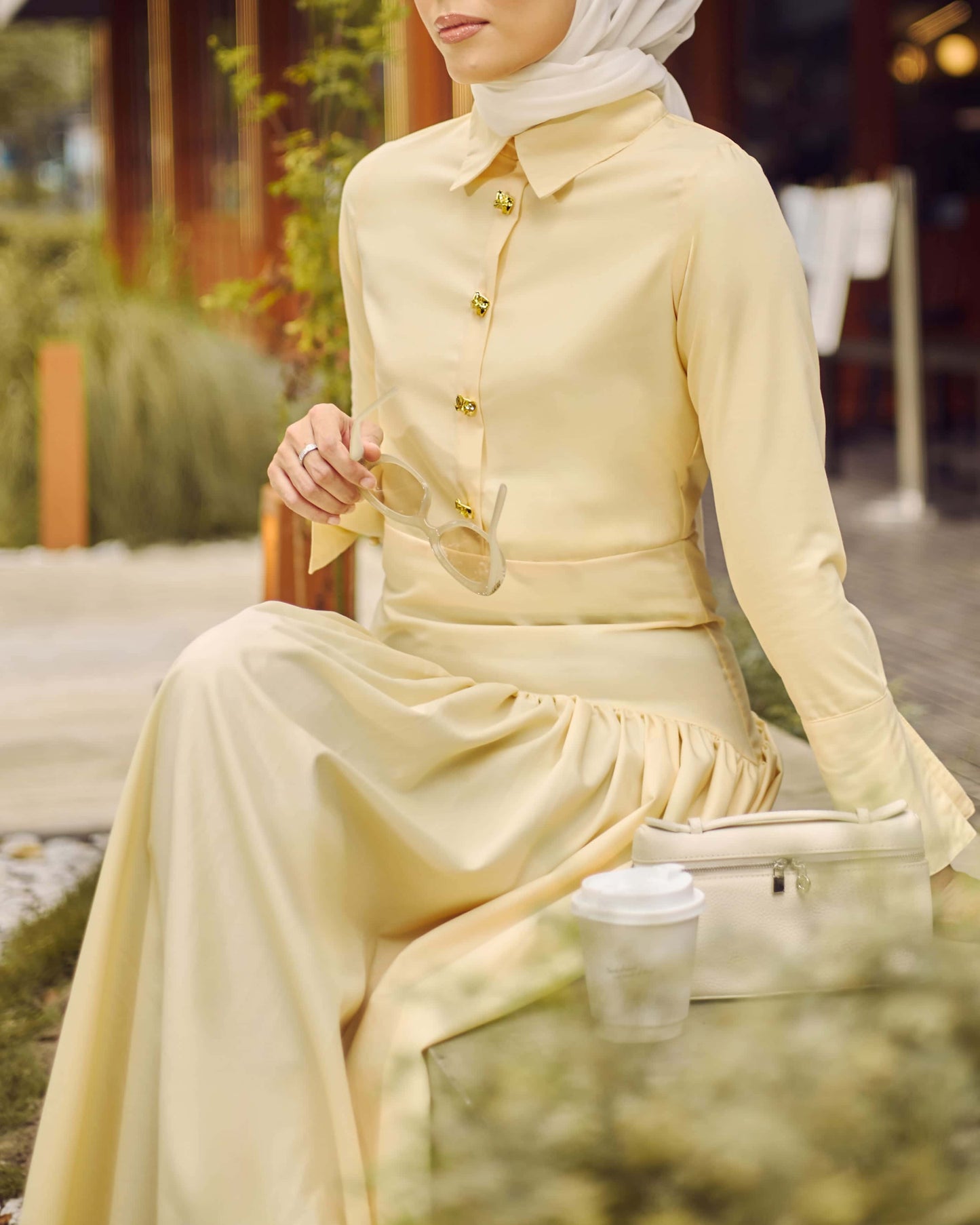 MINOR DEFECT TUNIC TIERED DRESS (YELLOW)