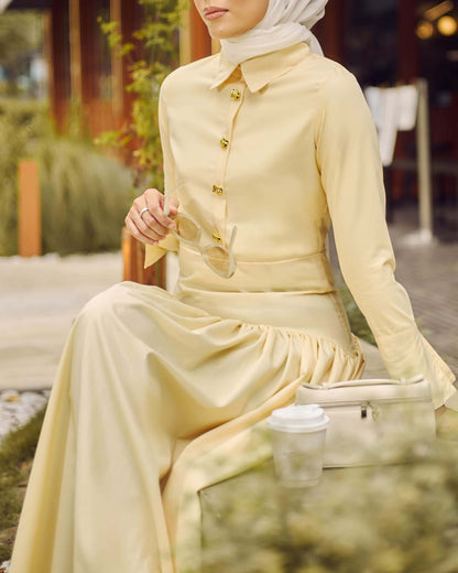 MINOR DEFECT TUNIC TIERED DRESS (YELLOW)
