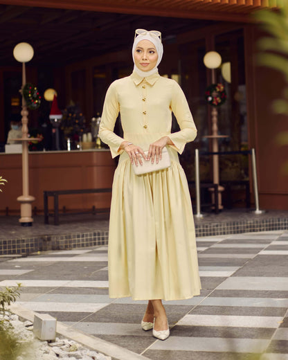 MINOR DEFECT TUNIC TIERED DRESS (YELLOW)
