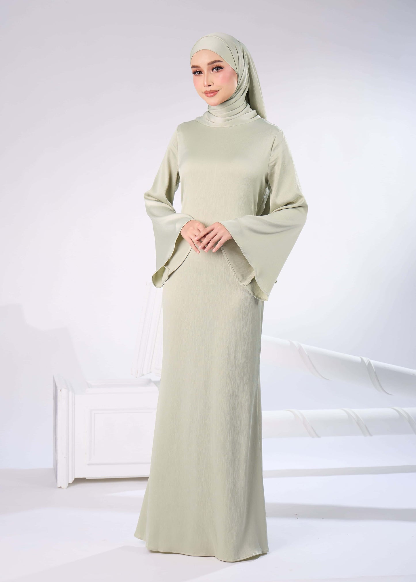 ELAINE LONG DRESS (GREEN TEA)