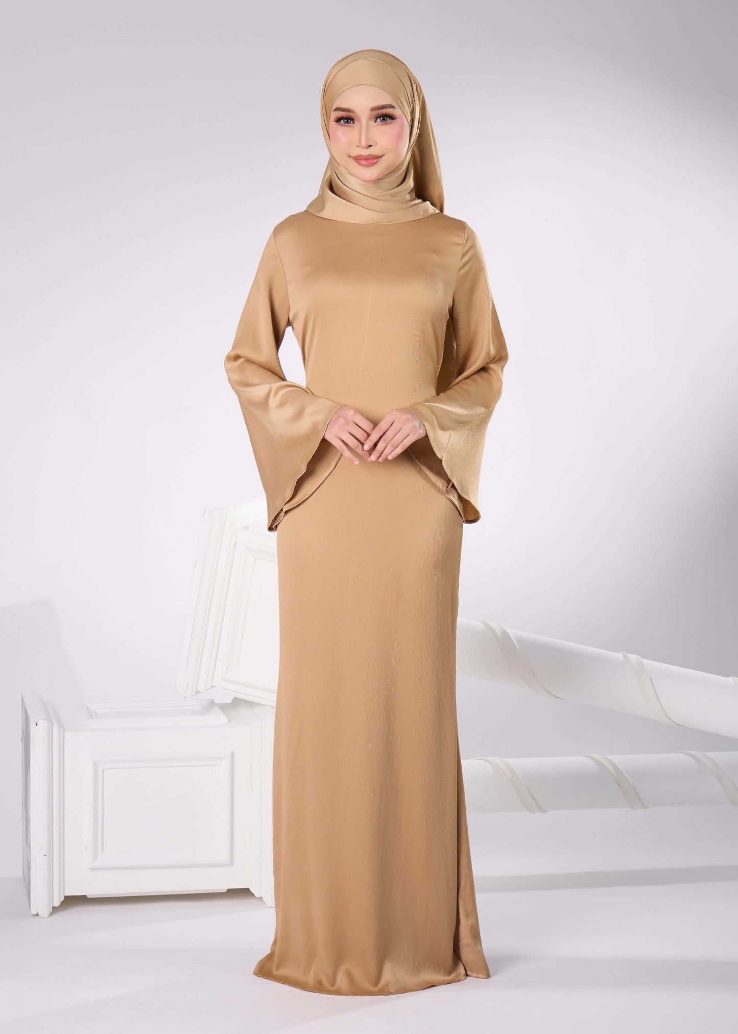 ELAINE LONG DRESS (KHAKI)