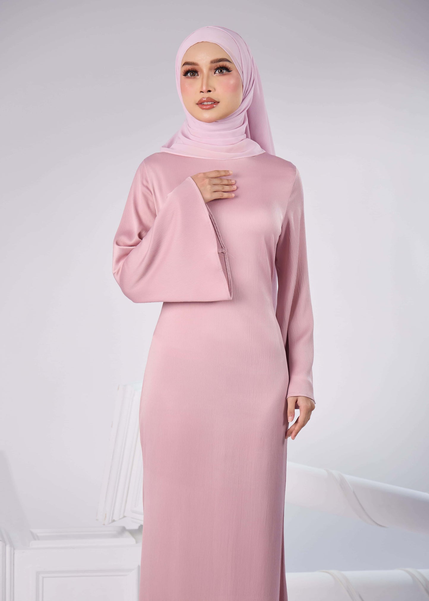 ELAINE LONG DRESS (PINK)