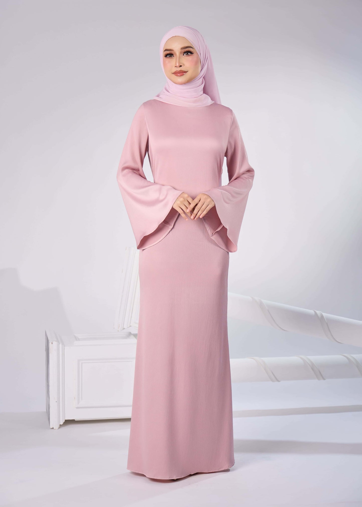 ELAINE LONG DRESS (PINK)