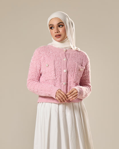 LUNA CHUNKY CARDIGAN (PINK)