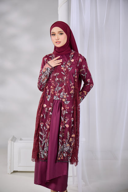 SELINA KEBAYA (BURGUNDY)