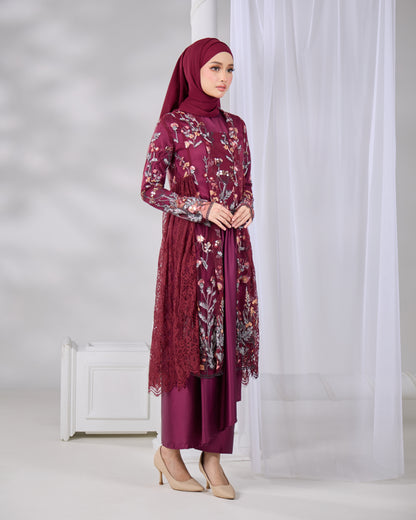 SELINA KEBAYA (BURGUNDY)