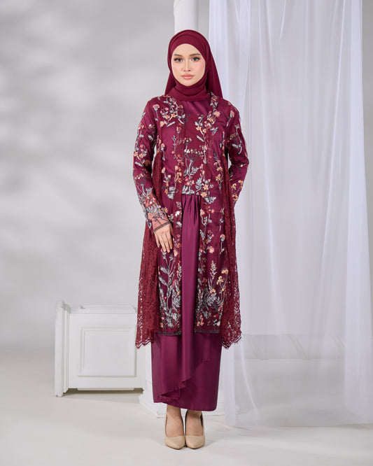 SELINA KEBAYA (BURGUNDY)