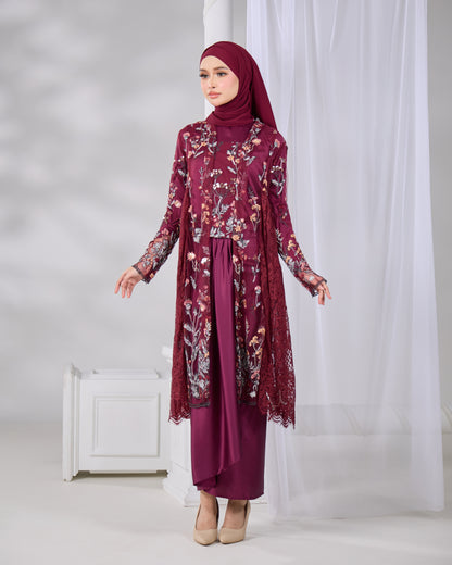 SELINA KEBAYA (BURGUNDY)