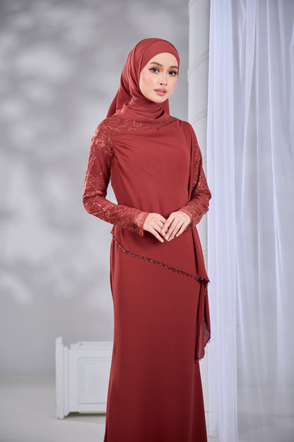 NADENE DRESS (RUSSET BROWN)