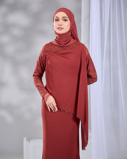 NADENE DRESS (RUSSET BROWN)