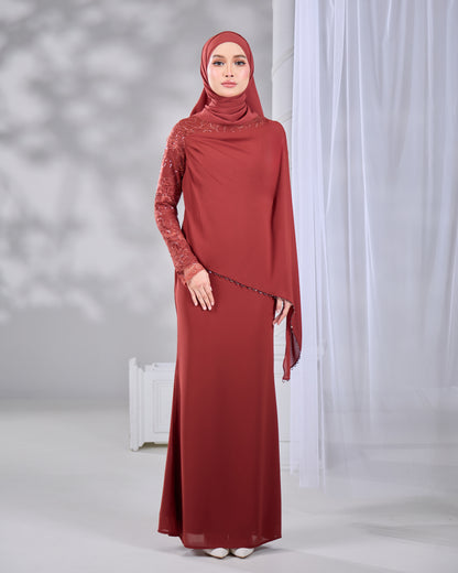 NADENE DRESS (RUSSET BROWN)