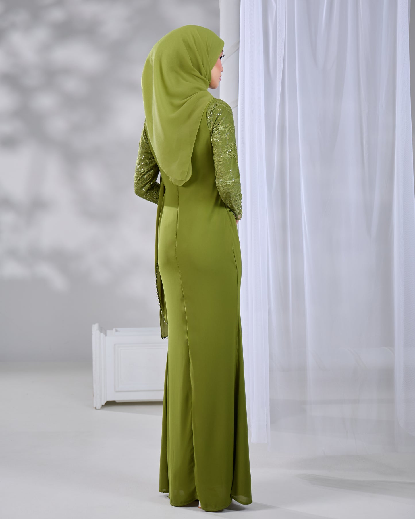 NADENE DRESS (OLIVE GREEN)
