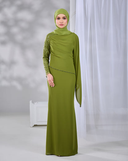 NADENE DRESS (OLIVE GREEN)