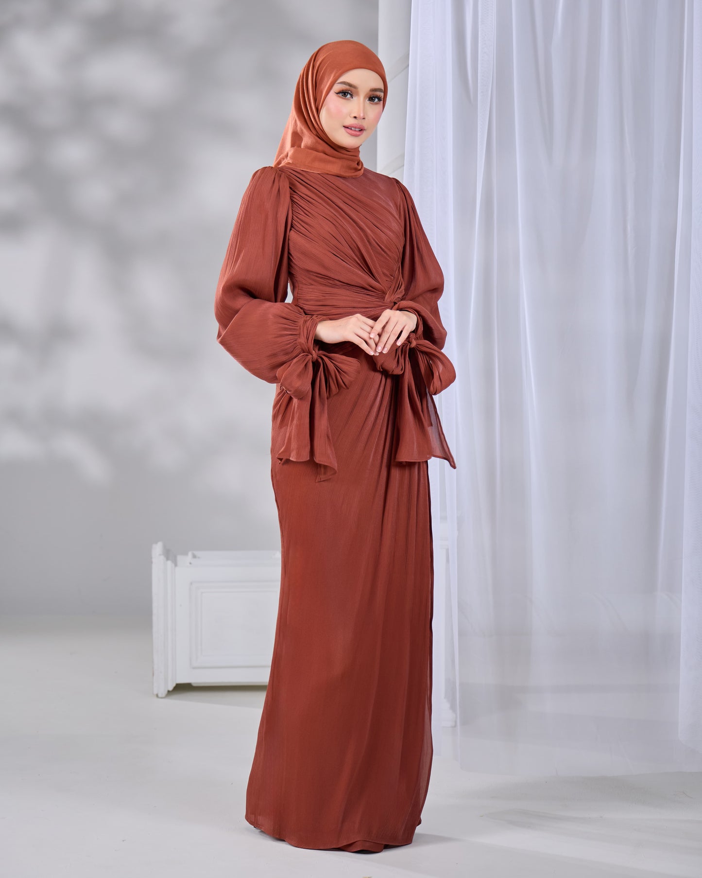 MAHRA DRESS (BRICK ORANGE)