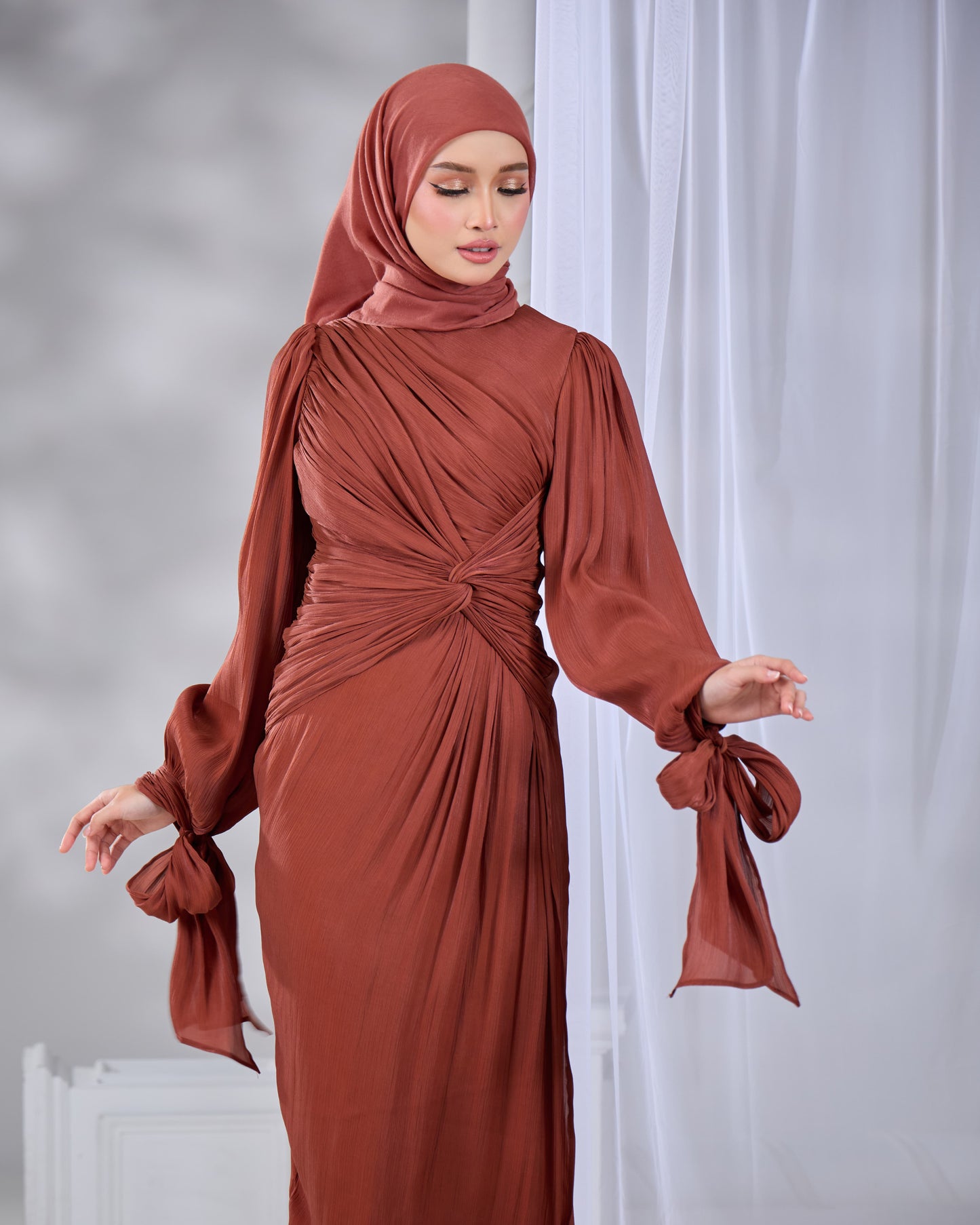 MAHRA DRESS (BRICK ORANGE)