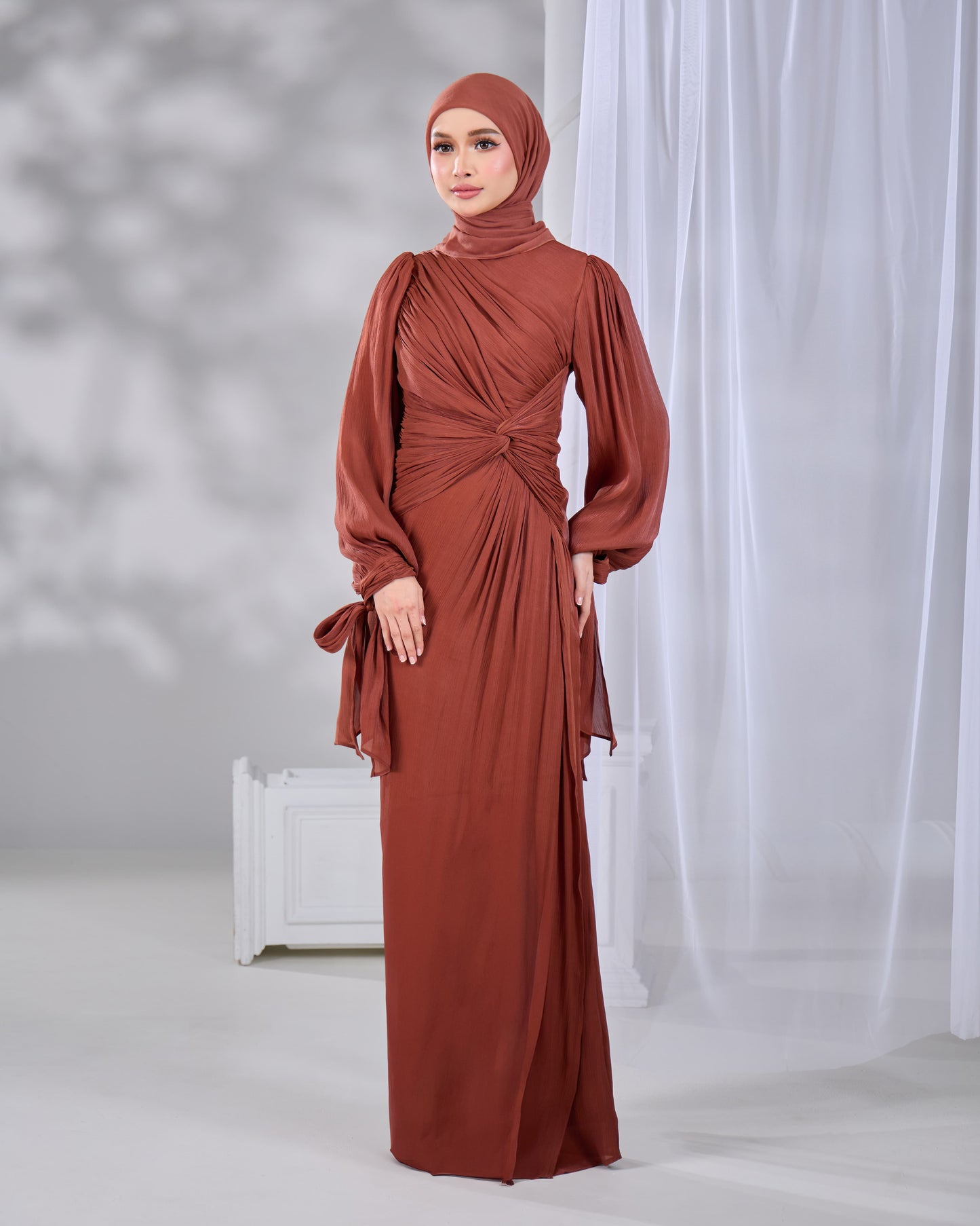 MAHRA DRESS (BRICK ORANGE)