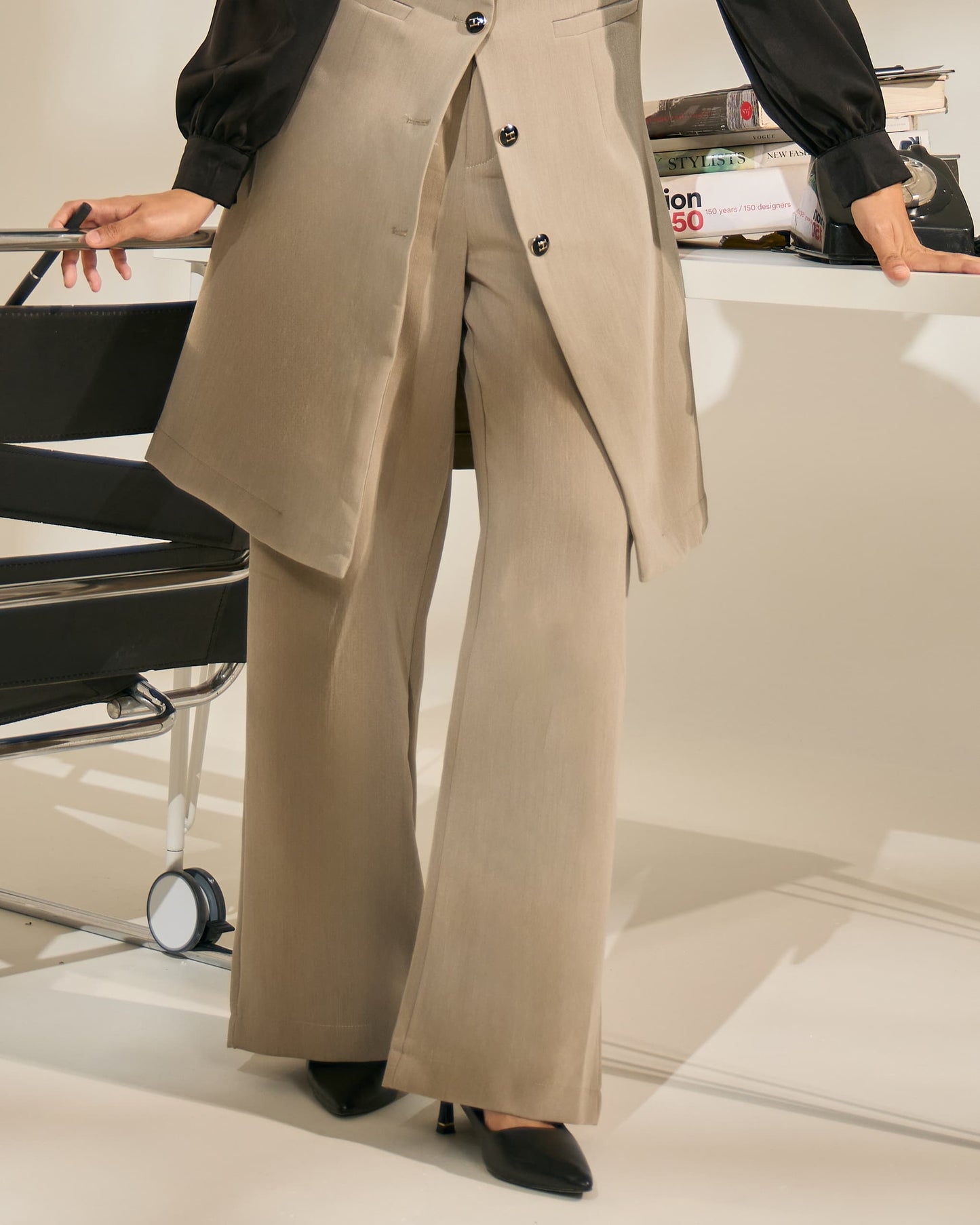 MINOR DEFECT REYNA HIGH WAIST PANTS (GREY)