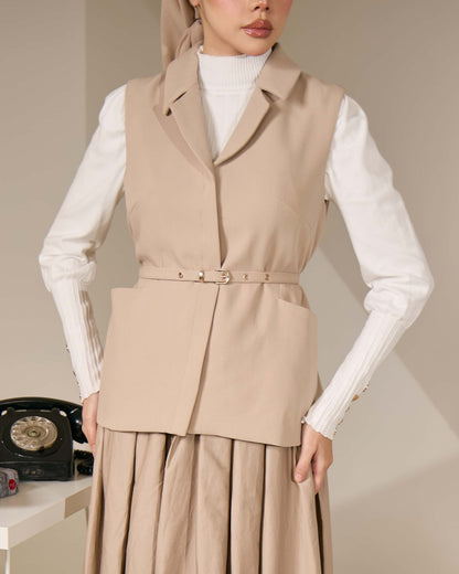 MINOR DEFECT ELARA BELTED VEST (CHAMPAGNE)