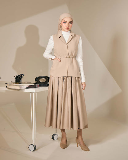 MINOR DEFECT ELARA BELTED VEST (CHAMPAGNE)