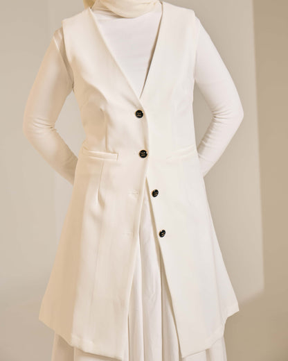 MINOR DEFECT EMBER SUIT LONG VEST (OFF WHITE)