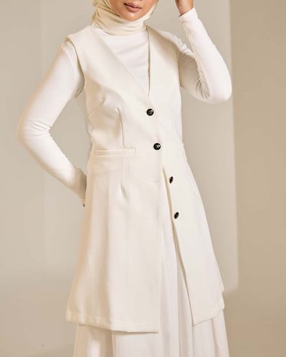 MINOR DEFECT EMBER SUIT LONG VEST (OFF WHITE)