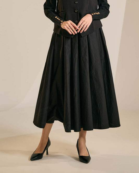 MINOR DEFECT PLAIN CIRCLE SKIRT (BLACK)