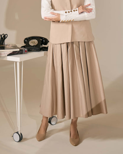 MINOR DEFECT PLAIN CIRCLE SKIRT (CHAMPAGNE)