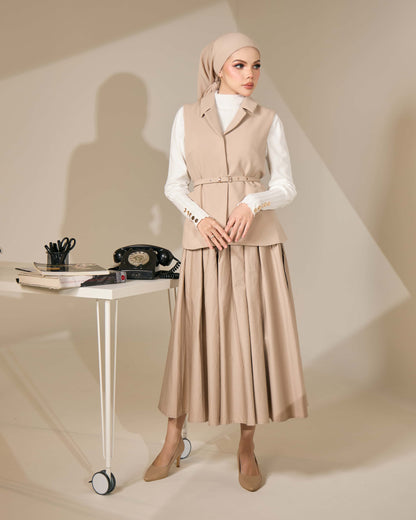 MINOR DEFECT PLAIN CIRCLE SKIRT (CHAMPAGNE)