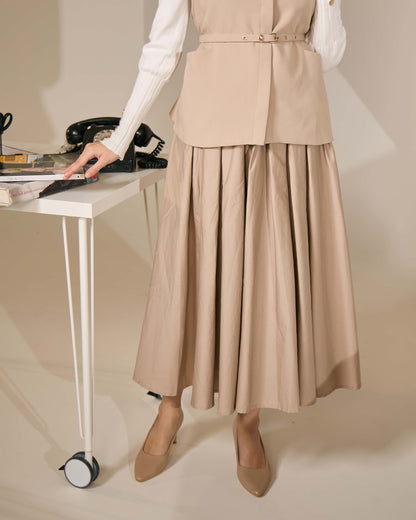 PLAIN CIRCLE SKIRT (CHAMPAGNE)