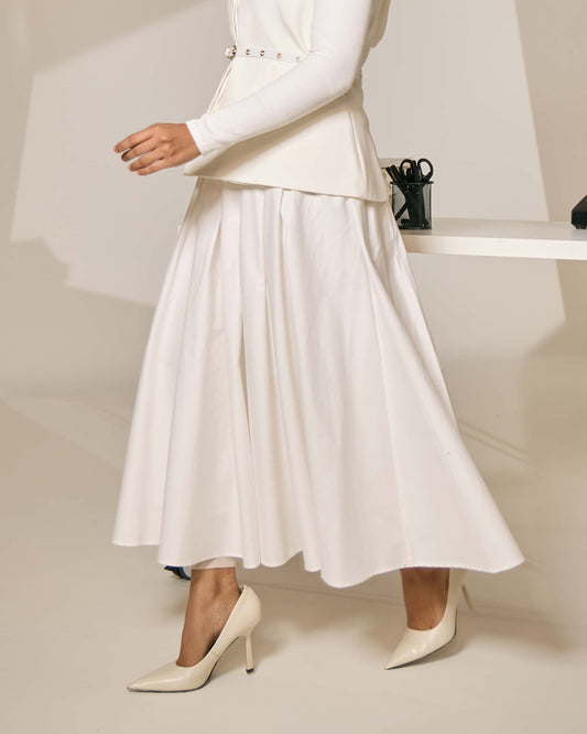 MINOR DEFECT PLAIN CIRCLE SKIRT (OFF WHITE)
