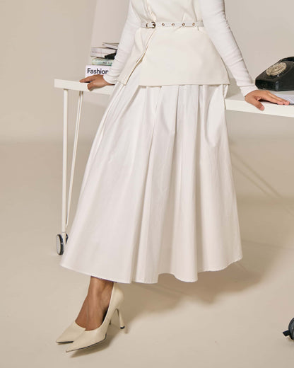 MINOR DEFECT PLAIN CIRCLE SKIRT (OFF WHITE)