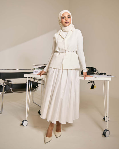 MINOR DEFECT PLAIN CIRCLE SKIRT (OFF WHITE)